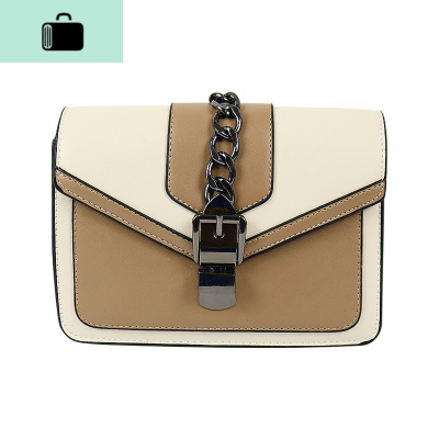 春夏新款韩国简约纯色pu女包百搭五金皮革单肩手提包休闲斜挎大包NEW LAKE 杏色杏色女斜挎包