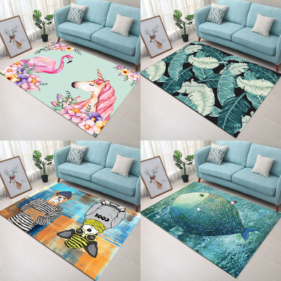 可爱满铺长方形北欧地毯客厅现代沙发可洗地毯ins卧室网红茶几毯
