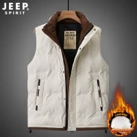 吉普JEEP羽绒马甲男秋冬季外套上衣无袖坎肩羽绒服轻薄纯色背心
