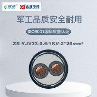 秦源牌 ZR-YJV22-0.6/1KV-2*25mm² 阻燃铜芯钢带铠装电力电缆 元/米 联系客服 定制商品