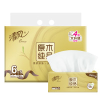 清风原木金装4层90抽/包*6抽取式面巾纸