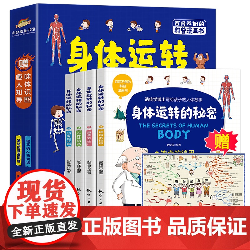 身体运转的秘密全套4册 我们的身体 绘本6-14岁儿童故事书揭秘人体 认识我们的身体科普书籍漫画版百科书籍写给孩子的人体