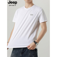 Jeep spirit简约T恤男士2025新款时尚潮流体恤夏季圆领冰丝短袖男