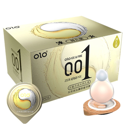 我乐olo入珠玻尿酸避孕套冰火一体超薄避孕套男用安全套冰火久效装10套+1大珠+1小珠