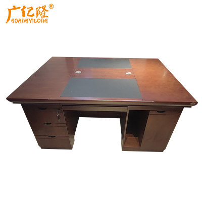 广亿隆胡桃色双人位对坐财务办公桌职员电脑桌