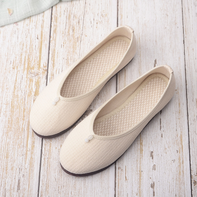 述雅2021春夏新款老北京布鞋茶艺师禅意工作鞋古风平底居士女休闲鞋