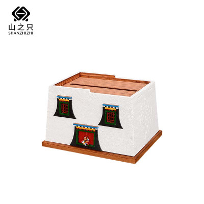 山之只 创意民族风纸巾盒 180*140*113mm 个