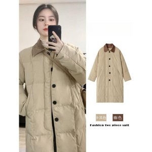 女冬过膝中长款加厚羽绒棉服年宽松加厚保暖棉衣时尚外套潮