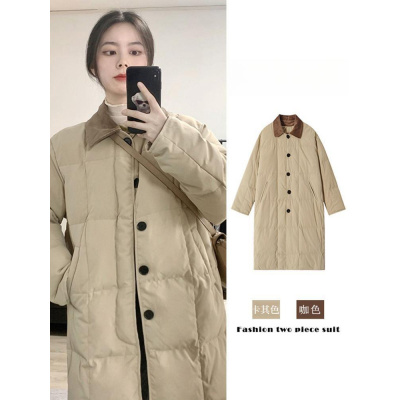 女冬过膝中长款加厚羽绒棉服年宽松加厚保暖棉衣时尚外套潮