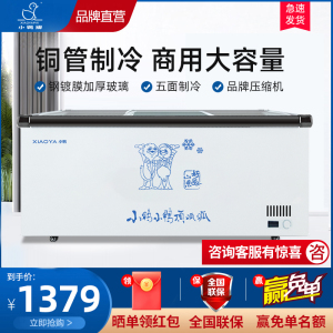 小鸭(xiaoya)冷柜商用岛柜大容量冷藏冷冻冰柜雪糕卧式冰箱超市玻璃展示柜BXS-1200BX