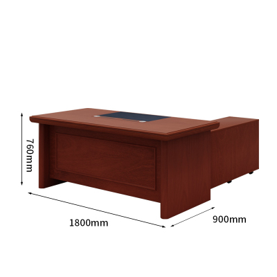 臻远 ZY-BGZ-8油漆家具老板桌大班台办公桌主管经理桌含副柜1.8米