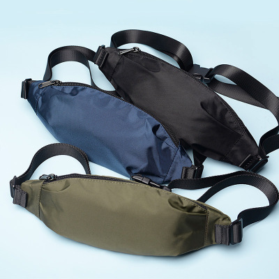 潮牌腰包男运动跑步手机防水胸包女帆布男士斜挎包迷你小背包ins