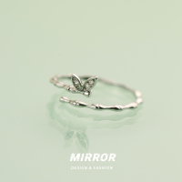 925纯银竹节戒指女指环尾戒气质高级感时尚个性潮流新送女朋友老婆情人节七夕生日礼物