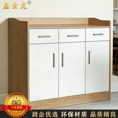 鑫金虎 简约现代餐边柜厨房储物柜北欧风碗柜家用茶水柜 浅胡桃白120cm