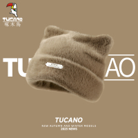 帽子女冬季2023新款显脸小百搭冷帽网红可爱猫耳朵保暖护耳包头帽