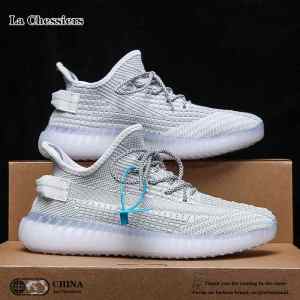 La Chessiers情侣多色椰子鞋男爆米花软底潮流百搭2025新款飞织网面透气运动休闲鞋