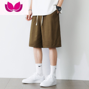 七斓夏季薄款咖色日系工装短裤男简约潮牌五分裤男生宽松休闲男士裤子