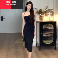YIBUSHENG辣妹修身性感吊带连衣裙女2024年新款气质高级感巨显瘦开叉长裙子
