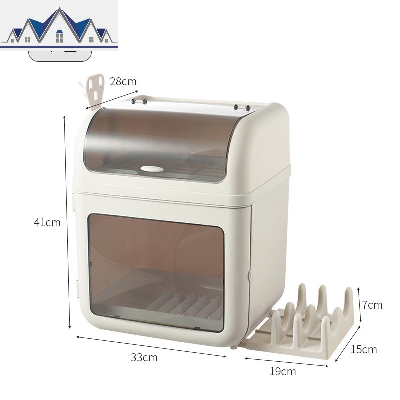 厨房碗架装碗筷收纳箱带盖家用锅盖架灶台厨具调料置物架塑料碗柜 三维工匠