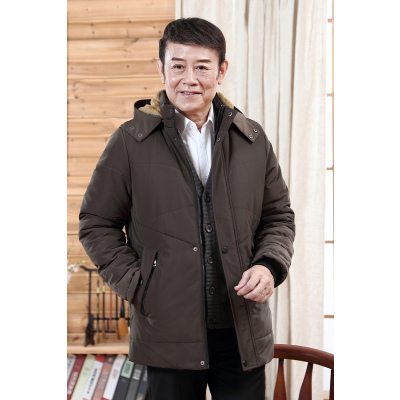 NEWLAKE爸爸冬装外套中老年棉衣男爷爷羔绒棉袄秋冬季加厚大码大衣男装棉衣