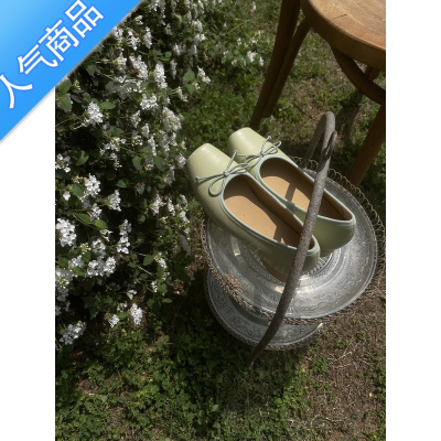 SUNTEK 新品方头浅口蝴蝶结拼色芭蕾舞单鞋通勤玛丽珍高跟鞋女