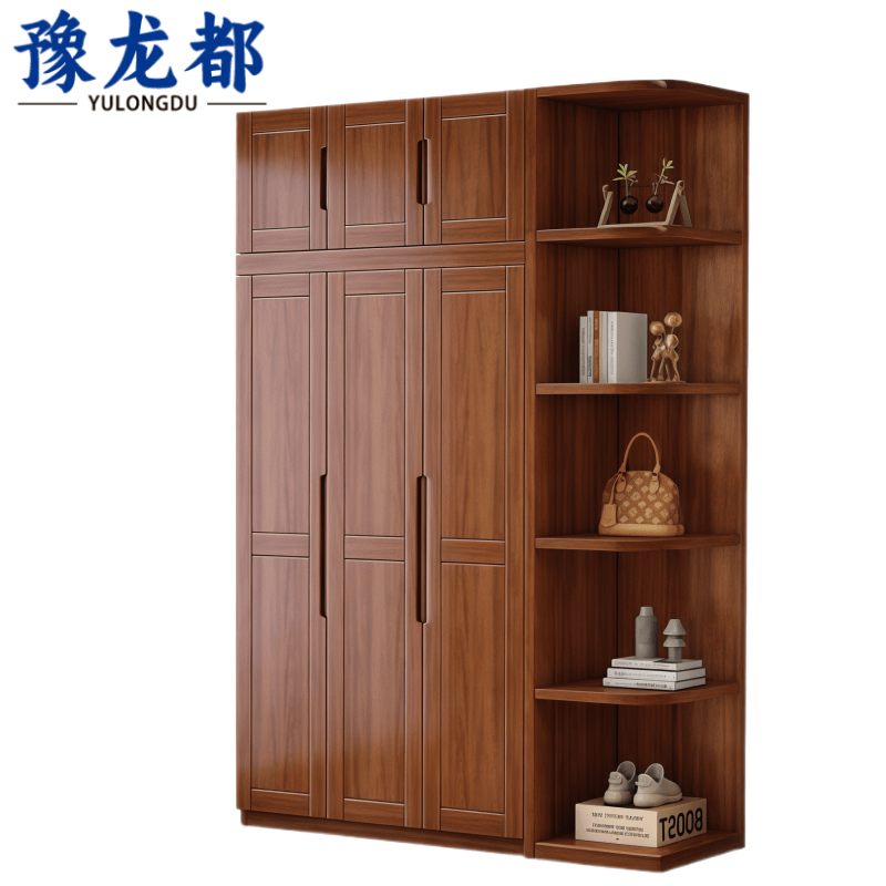 豫龙都三门衣柜胡桃木个