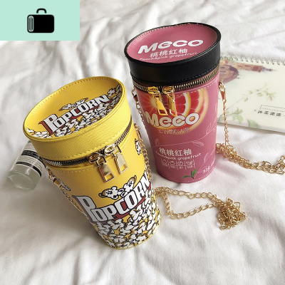 2020新款个性水桶包可爱奶茶杯小包包仙女包少女斜挎包百搭单肩包NEW LAKE女士单肩包