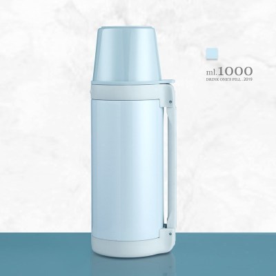 美帮汇家用大容量保温壶便携女户外保温瓶宝宝婴儿外出冲奶粉1000ml水杯蓝色