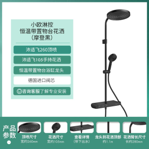 汉斯格雅hansgrohe小欧淋控沛适飞大顶喷置物台恒温淋浴花洒