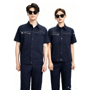 路安保夏季竹纤维立领拉链款工作服DL235D微弹力套