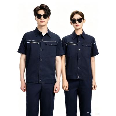 路安保夏季竹纤维立领拉链款工作服DL235D微弹力套