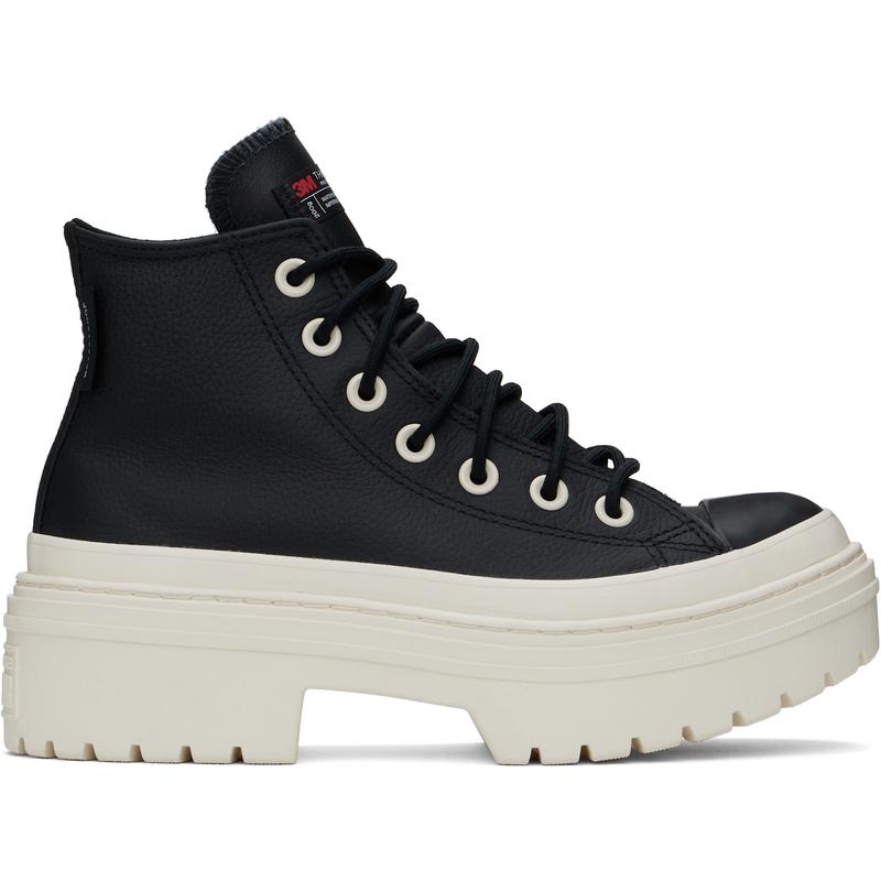 匡威(CONVERSE)高帮皮革透气橡胶底运动跑步鞋女款圆头系带休闲鞋