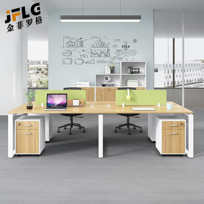 金菲罗格钢架职员桌含柜含椅