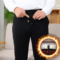 老年外穿宽松爸爸男长裤秋冬加绒裤子男松紧裤男士休闲裤加绒加厚