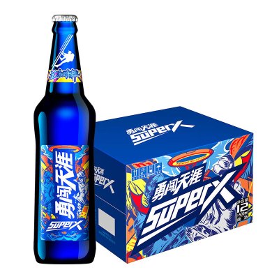 雪花啤酒(Snowbeer)勇闯天涯 superX 500ml*12瓶 [雪花小蓝瓶]