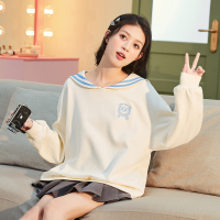 [2.5折价100元]唐狮春新款卫衣女领日系甜美功夫熊猫联名款宽松显瘦上衣