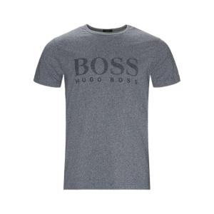 Hugo boss纯棉圆领短袖T恤男款简约百搭基础款徽标印花休闲上衣 灰色 XXL