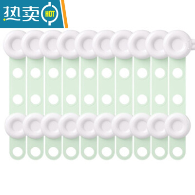 显彩儿童安全锁防护抽屉锁婴儿防夹手多功能宝宝防开冰箱柜子柜门锁扣 绿色 兔子长锁10个房门安全扣