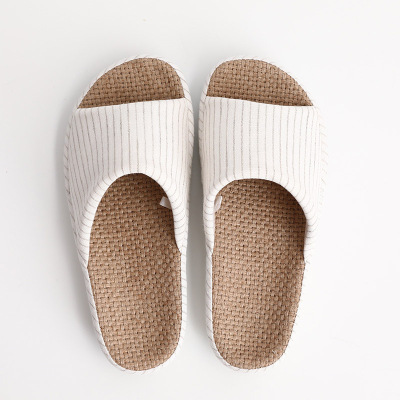 幸福派 新款日式棉麻四季拖鞋女夏季情侣室内家用居家亚麻拖鞋男棉麻