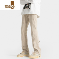 YANXU美式vibe解构休闲裤子男秋季高街潮牌微喇工装裤直筒显瘦百搭长裤