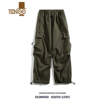 YANXU日系cityboy机能工装裤男潮高街嘻哈痞帅宽松百搭休闲直筒运动裤