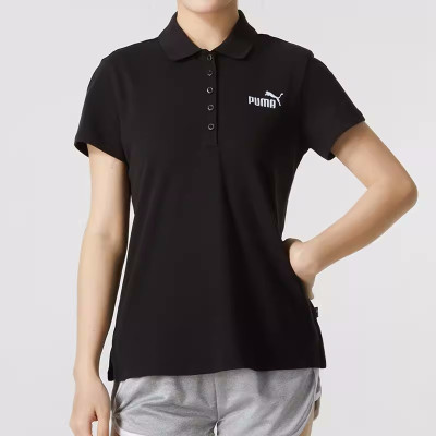 彪马(PUMA)运动短袖女装新款时尚简约刺绣logo透气POLO衫 630564-01 ZP