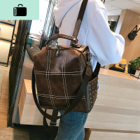 ins超火双肩包女2020新款潮时尚港风复古软皮百搭大容量背包书包NEW LAKE