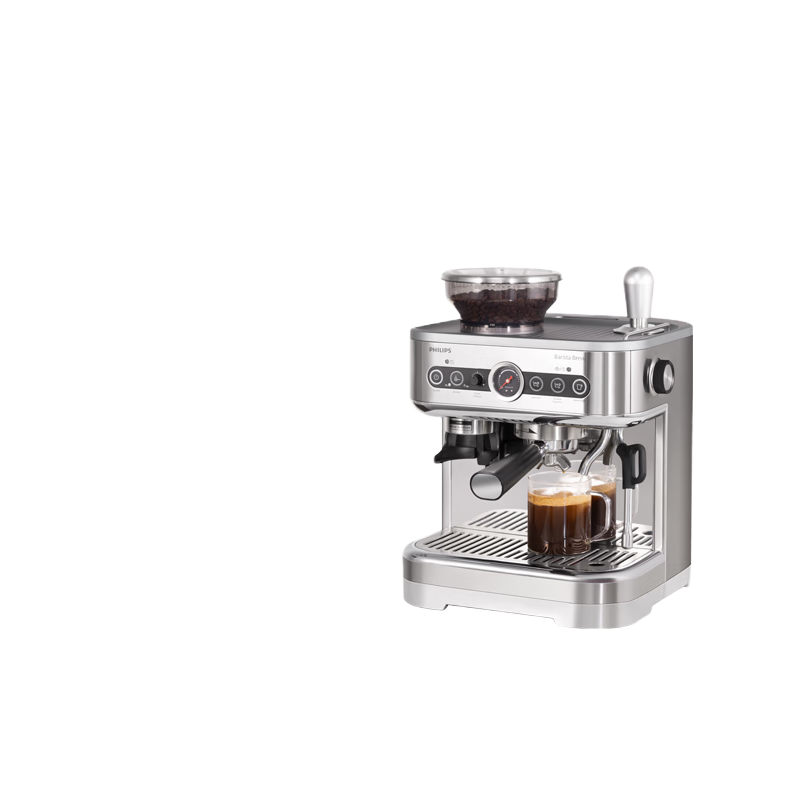 飞利浦(PHILIPS)大师系列半自动咖啡机 手动奶泡 多挡位研磨一体 PSA3218/01