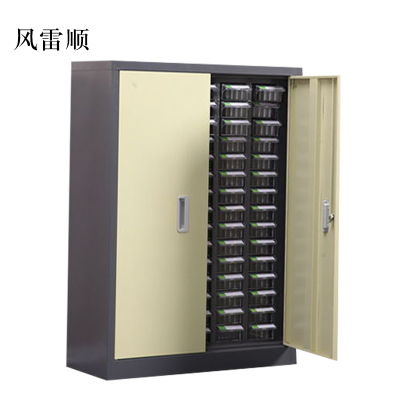 风雷顺文件柜抽屉式工具收纳盒75抽透明带门小号抽屉