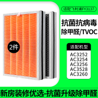适配飞利浦空气净化器滤芯FY3137[抗菌抗病毒升级]新房除醛除过敏原*2套装
