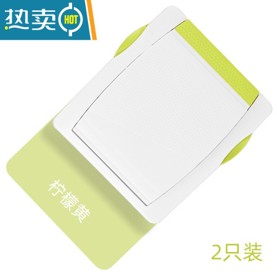 显彩儿童防护锁婴儿衣柜宝宝安全锁推拉门窗户移门防夹手固定卡扣 新款柠檬黄[2只装]房门安全扣