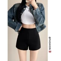 黑色短裤女2026新款春秋外穿高腰显瘦小个子休闲辣妹紧身打底热裤