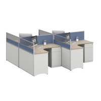 臻远ZYGW-089职员桌办公桌屏风工作卡位 T型四人位