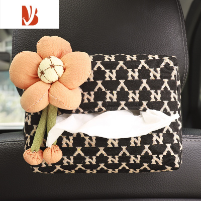 三维工匠汽车抽纸盒车载纸巾盒格纹车内扶手箱女纸盒套车上内饰用品大全 格纹纸巾盒04